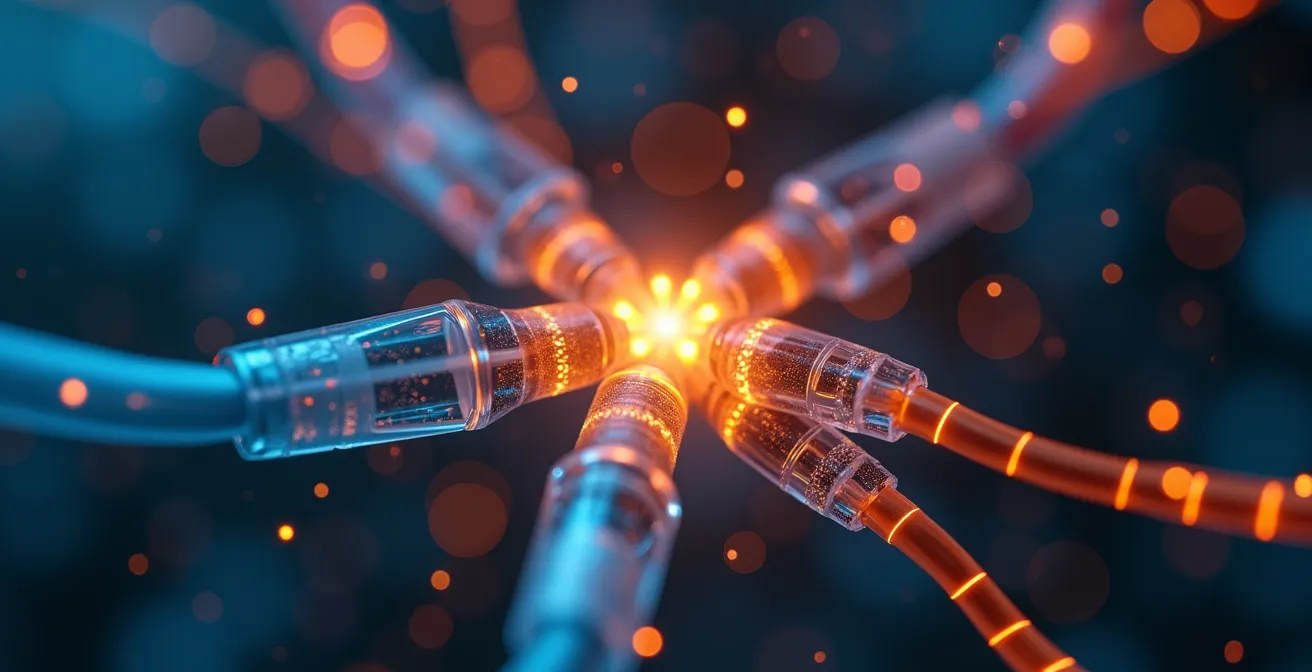 Abstract visualization of brain neural networks during cultural learning