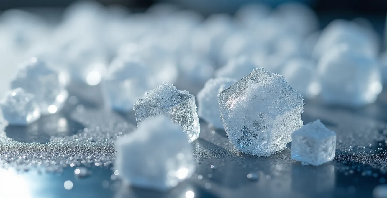 Visual representation of slowed ion movement in cold battery conditions