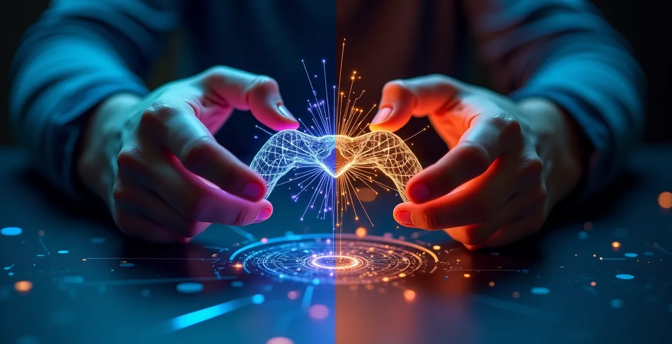 Person engaged in gamified neural network mapping showing the bridge between gaming and scientific discovery