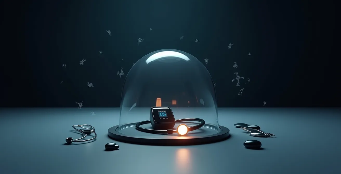 Abstract visualization of protected health data security