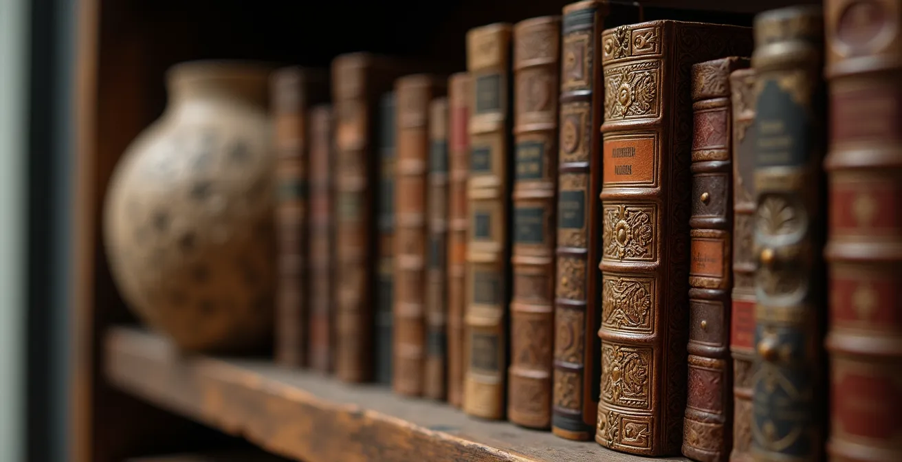 Resort library showcasing local cultural artifacts and curated books