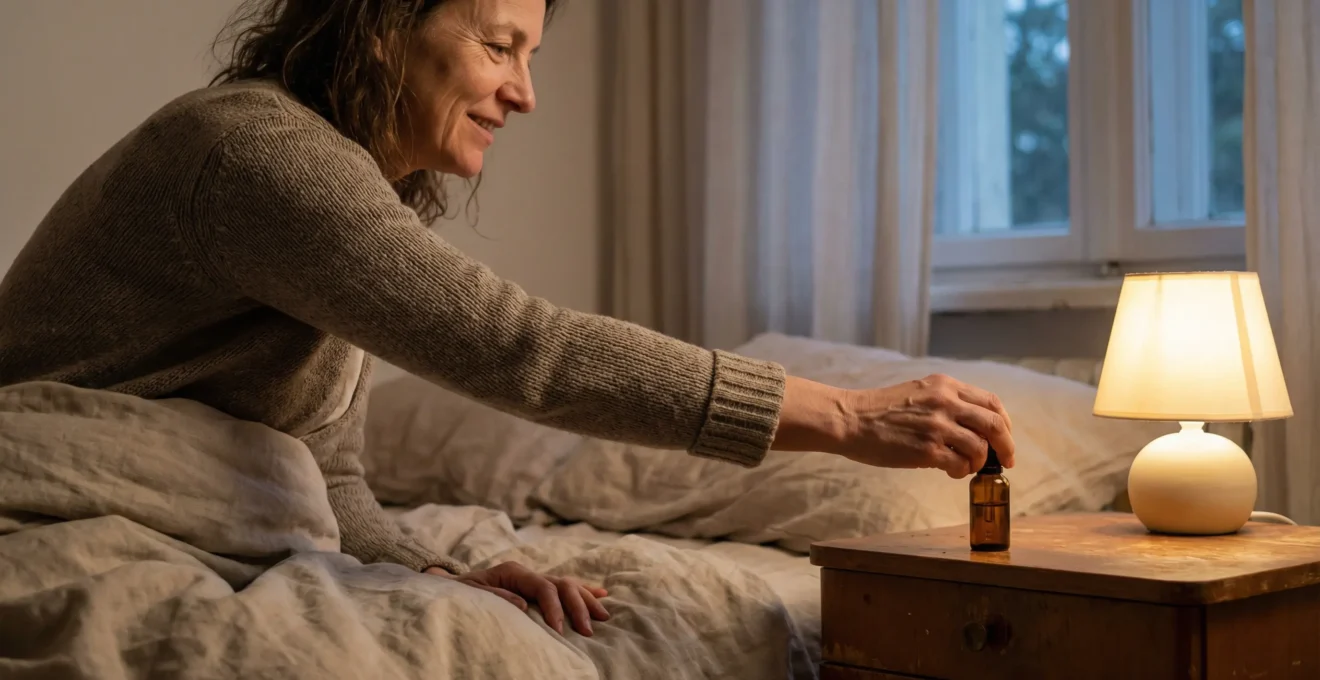 Novanuit triple action sleep supplement on bedside table